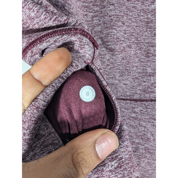 Lululemon Womens Maroon Always Alert 1/2 Zip Pullover Sz 8 Running Workout Gym - Picture 9 of 10